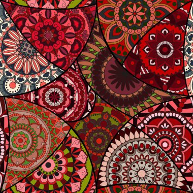 Dikişsiz Desen döşemesi mandalalar ile. Vintage dekor elementleri