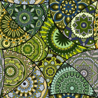 Dikişsiz Desen döşemesi mandalalar ile. Vintage dekor elementleri