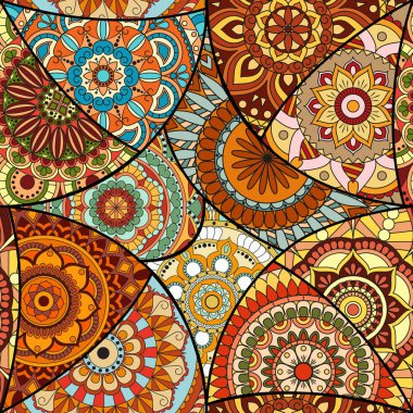 Dikişsiz Desen döşemesi mandalalar ile. Vintage dekor elementleri