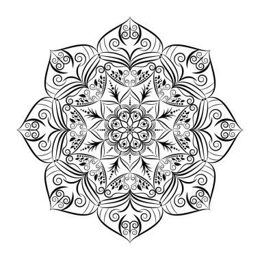 Çiçek Mandala. Vintage dekoratif öğeler. Oryantal desen, v