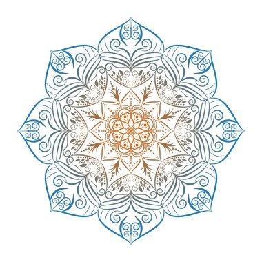 Çiçek Mandala. Vintage dekoratif öğeler. Oryantal desen, v