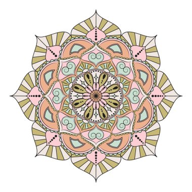 Çiçek Mandala. Vintage dekoratif öğeler. Oryantal desen, v