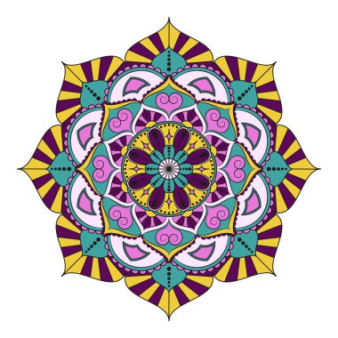 Çiçek Mandala. Vintage dekoratif öğeler. Oryantal desen, v