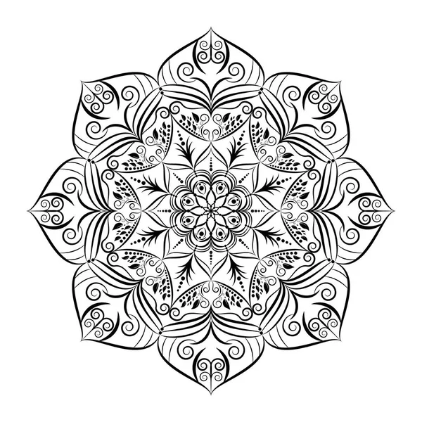 Mandala de flores. Elementos decorativos vintage. Patrón oriental, v — Archivo Imágenes Vectoriales