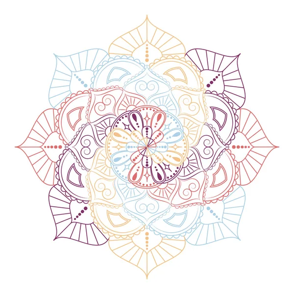 Flower Mandala. Elemen dekoratif klasik. Pola Oriental, v - Stok Vektor