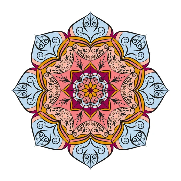 Çiçek Mandala. Vintage dekoratif öğeler. Oryantal desen, v — Stok Vektör