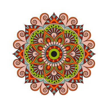 Çiçek Mandala. Vintage dekoratif öğeler. Oryantal desen, v