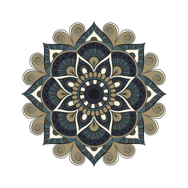 Çiçek Mandala. Vintage dekoratif öğeler. Oryantal desen, v