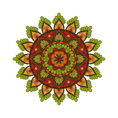 Çiçek Mandala. Vintage dekoratif öğeler. Oryantal desen, v
