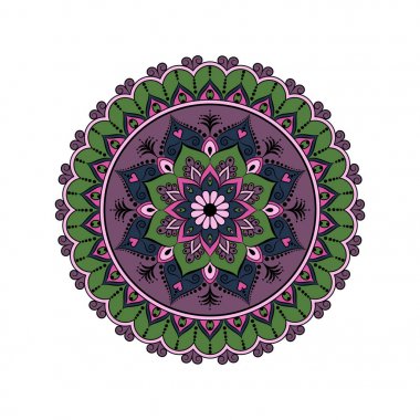 Çiçek Mandala. Vintage dekoratif öğeler. Oryantal desen, v