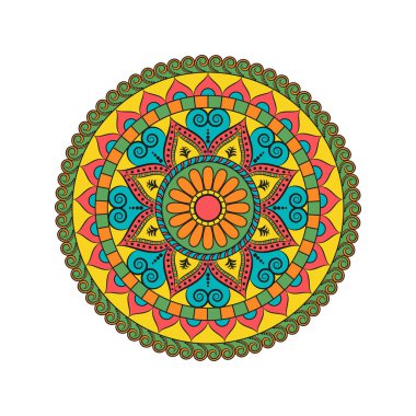 Çiçek Mandala. Vintage dekoratif öğeler. Oryantal desen, v