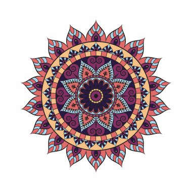 Çiçek Mandala. Vintage dekoratif öğeler. Oryantal desen, v