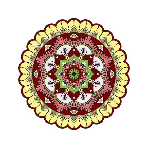 Mandala aux fleurs. Éléments décoratifs vintage. Modèle oriental, v — Image vectorielle