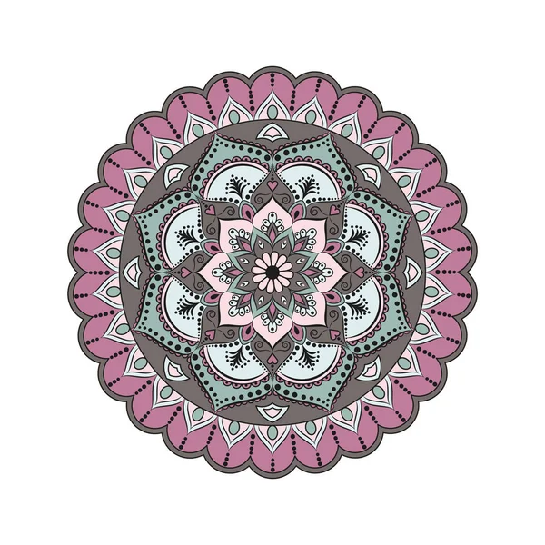 Mandala aux fleurs. Éléments décoratifs vintage. Modèle oriental, v — Image vectorielle