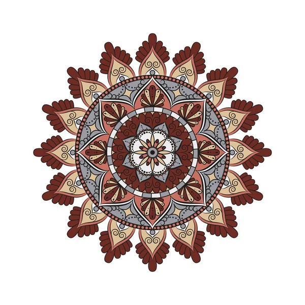 Mandala de flores. Elementos decorativos vintage. Patrón oriental, v — Archivo Imágenes Vectoriales