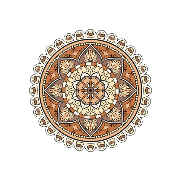 Mandala de flores. Elementos decorativos vintage. Patrón oriental, v — Archivo Imágenes Vectoriales