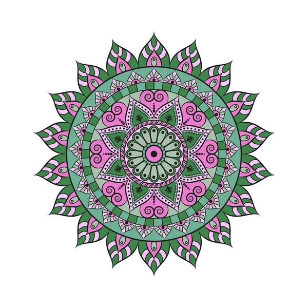 Mandala de flores. Elementos decorativos vintage. Patrón oriental, v — Archivo Imágenes Vectoriales