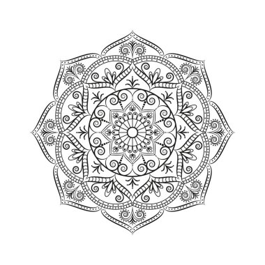 Çiçek Mandala. Oryantal desen vektör çizim. Islam, Ar