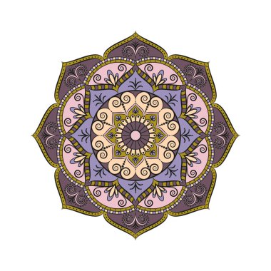 Çiçek Mandala. Oryantal desen vektör çizim. Islam, Ar
