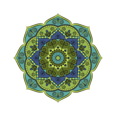 Çiçek Mandala. Oryantal desen vektör çizim. Islam, Ar