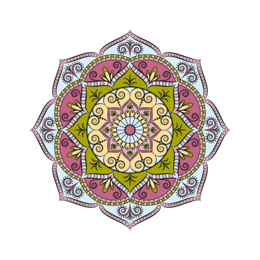 Çiçek Mandala. Oryantal desen vektör çizim. Islam, Ar