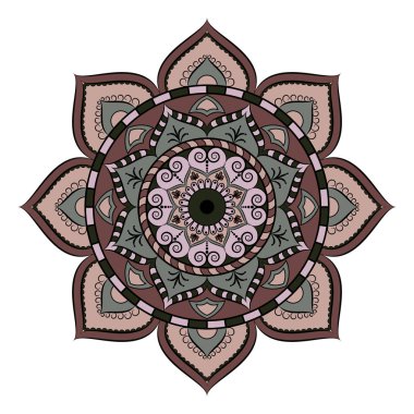 Çiçek Mandala. Oryantal desen vektör çizim. Islam, Ar