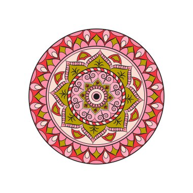 Çiçek Mandala. Oryantal desen vektör çizim. Islam, Ar