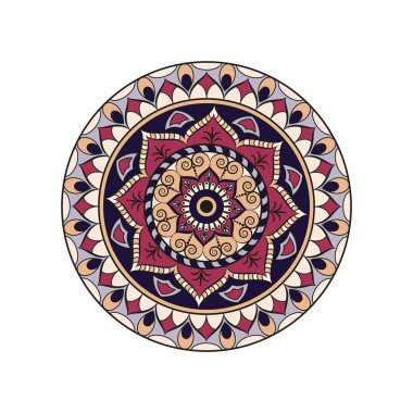 Çiçek Mandala. Oryantal desen vektör çizim. Islam, Ar