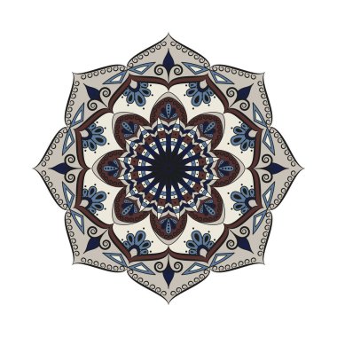 Çiçek Mandala. Oryantal desen vektör çizim. Islam, Ar