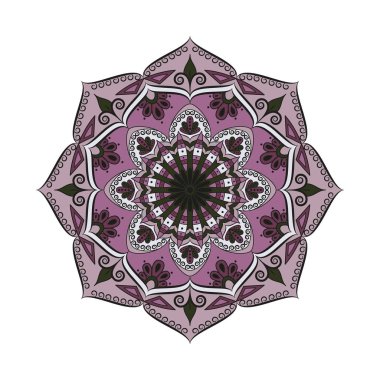 Çiçek Mandala. Oryantal desen vektör çizim. Islam, Ar