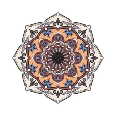 Çiçek Mandala. Oryantal desen vektör çizim. Islam, Ar