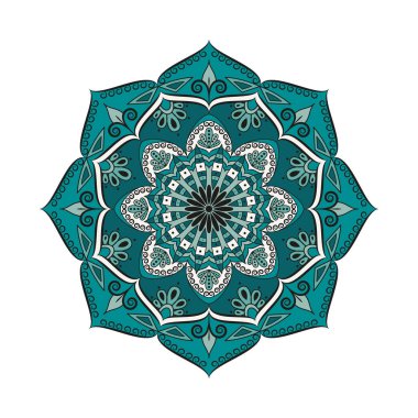 Çiçek Mandala. Oryantal desen vektör çizim. Islam, Ar