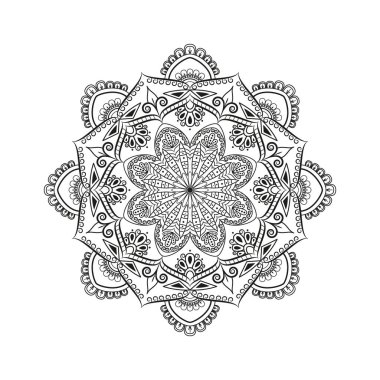 Çiçek Mandala. Oryantal desen vektör çizim. Islam, Ar