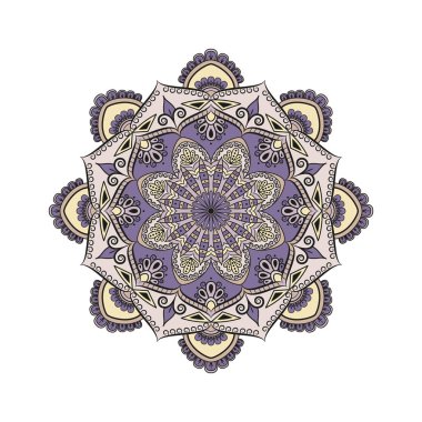 Çiçek Mandala. Oryantal desen vektör çizim. Islam, Ar