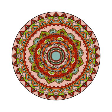 Çiçek Mandala. Oryantal desen vektör çizim. Islam, Ar