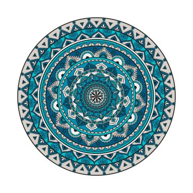 Çiçek Mandala. Oryantal desen vektör çizim. Islam, Ar