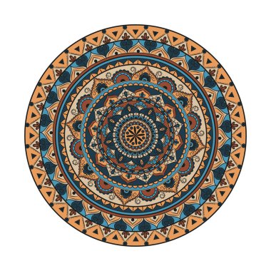 Çiçek Mandala. Oryantal desen vektör çizim. Islam, Ar