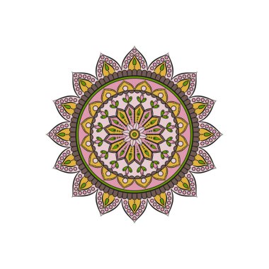 Çiçek Mandala. Oryantal desen vektör çizim. Islam, Ar