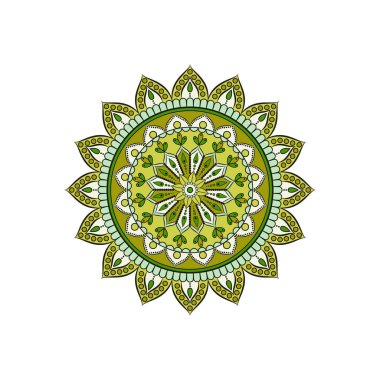Çiçek Mandala. Oryantal desen vektör çizim. Islam, Ar