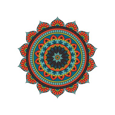 Çiçek Mandala. Oryantal desen vektör çizim. Islam, Ar