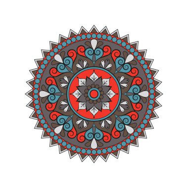 Çiçek Mandala. Oryantal desen vektör çizim. Islam, Ar