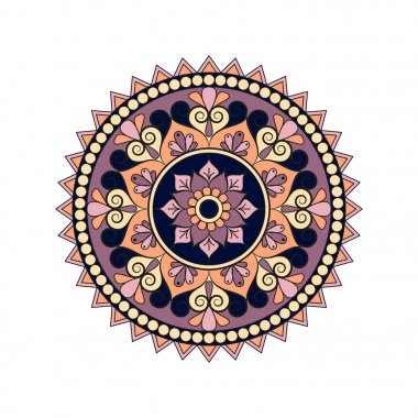 Çiçek Mandala. Oryantal desen vektör çizim. Islam, Ar