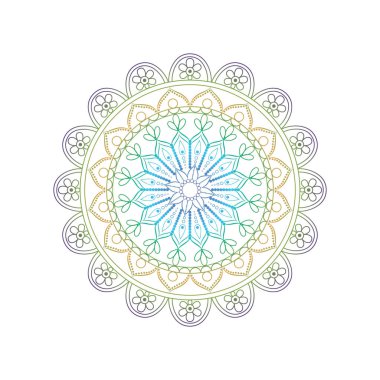 Çiçek Mandala. Oryantal desen vektör çizim. Islam, Ar