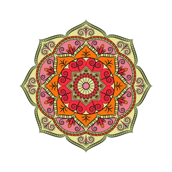 Çiçek Mandala. Oryantal desen vektör çizim. Islam, Ar — Stok Vektör