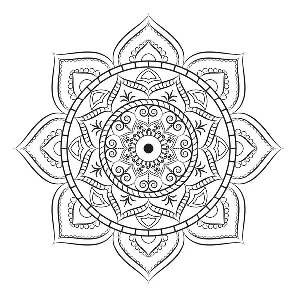 Mandala Flor. Padrão oriental, ilustração vetorial. Islão, Ar — Vetor de Stock