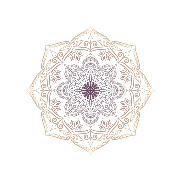 Flower Mandala. Pola Oriental, ilustrasi vektor. Islam, Ar - Stok Vektor