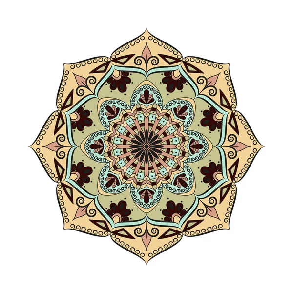 Mandala aux fleurs. Modèle oriental, illustration vectorielle. Islam, Ar — Image vectorielle