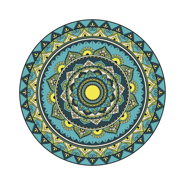 Mandala de flores. Patrón oriental, ilustración vectorial. Islam, Ar — Vector de stock