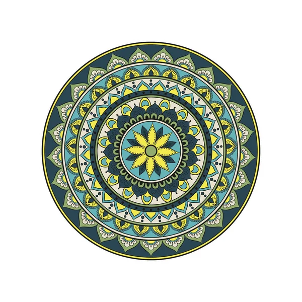 Mandala de flores. Patrón oriental, ilustración vectorial. Islam, Ar — Vector de stock