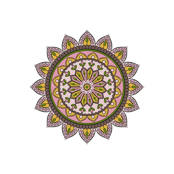 花曼荼羅。東洋のパターン、ベクトル図です。イスラム教、Ar — ストックベクタ
